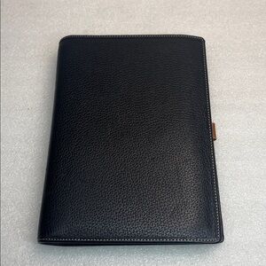 Coach Black Pebbled Leather Agenda NEW 2013